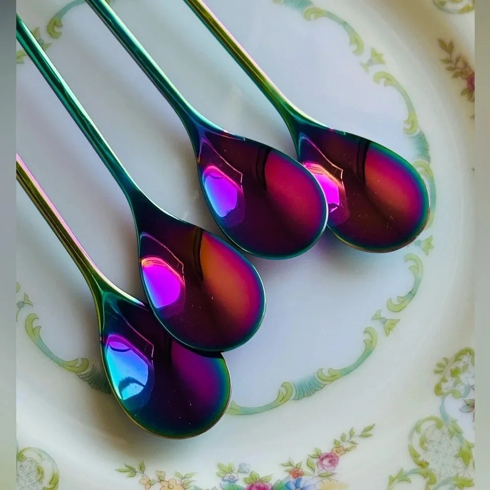 Rainbow Demitasse Spoons - Coffee/Dessert Spoon Set